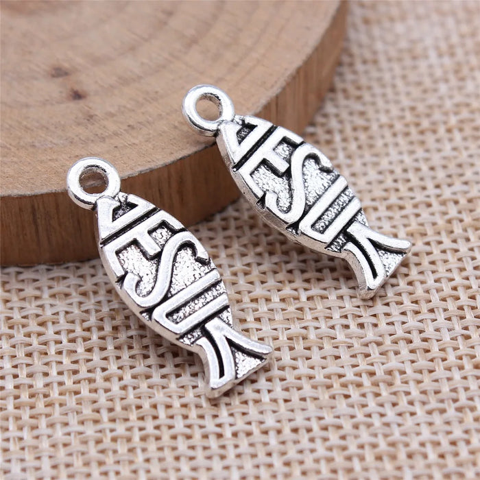 26x9mm 2g Antique Silver Zinc Alloy Fish Charm Pendant for DIY Necklace Bracelet Jewelry Making