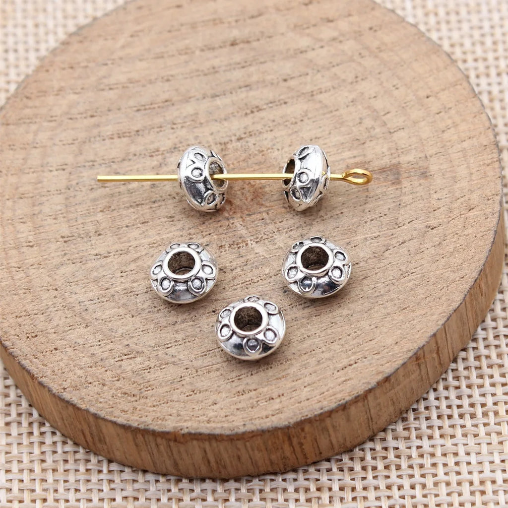 8.1x8.1x4.6mm 0.72g Multicolor Zinc Alloy Round Spacer Beads for DIY Bracelet and Necklace Jewelry Making
