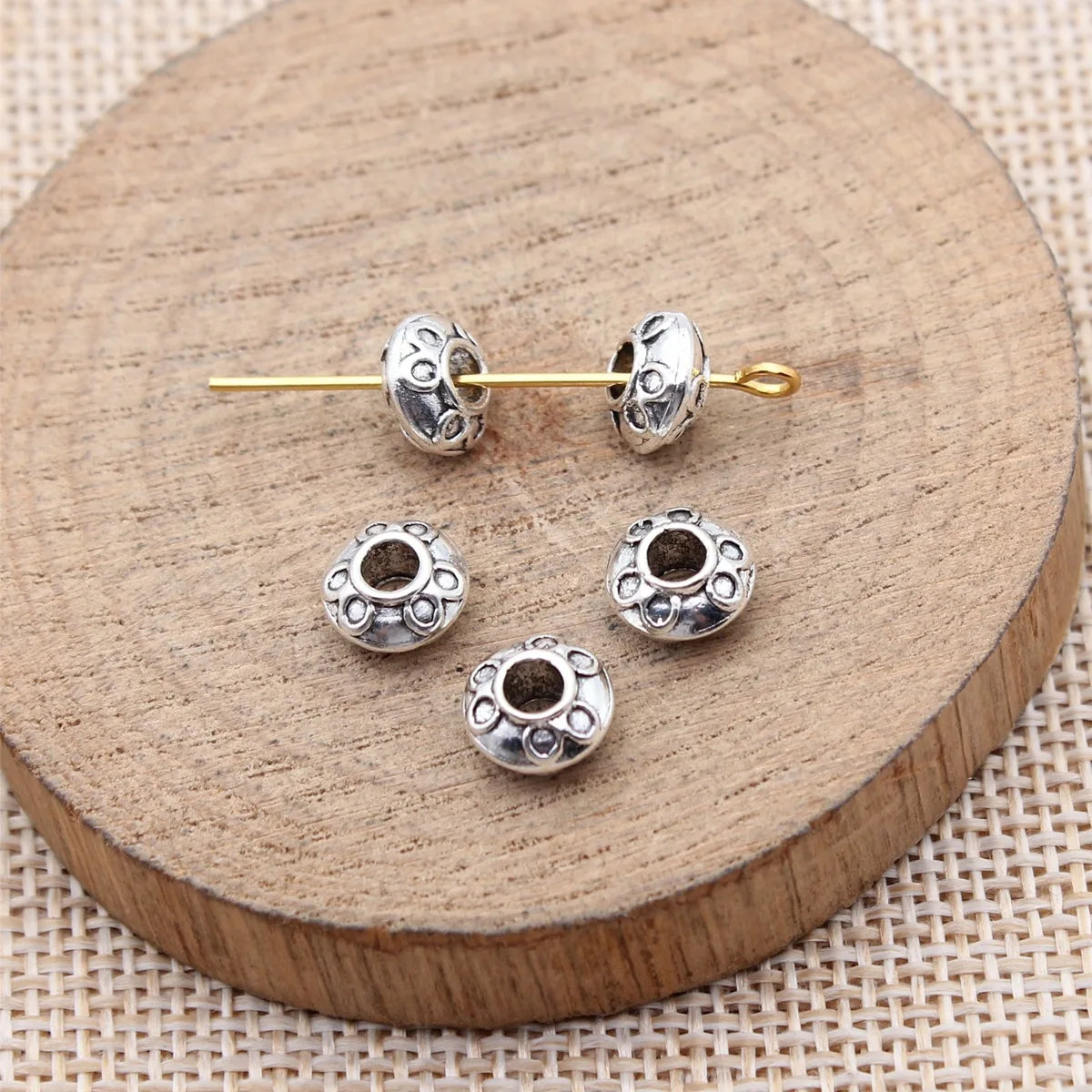 8.1x8.1x4.6mm 0.72g Multicolor Zinc Alloy Round Spacer Beads for DIY Bracelet and Necklace Jewelry Making