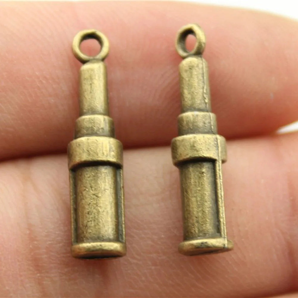 24x5x5mm 2.1g Multicolor Zinc Alloy Lipstick Charm Pendant for DIY Beauty Theme Jewelry Making