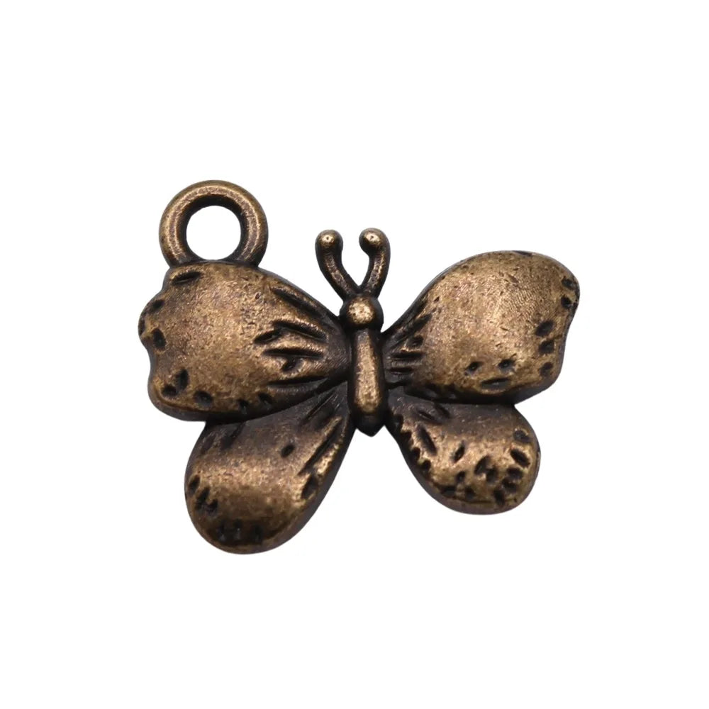 15x18mm 2.2g Multicolor Zinc Alloy Butterfly Charm Pendant for DIY Bracelet Necklace Making