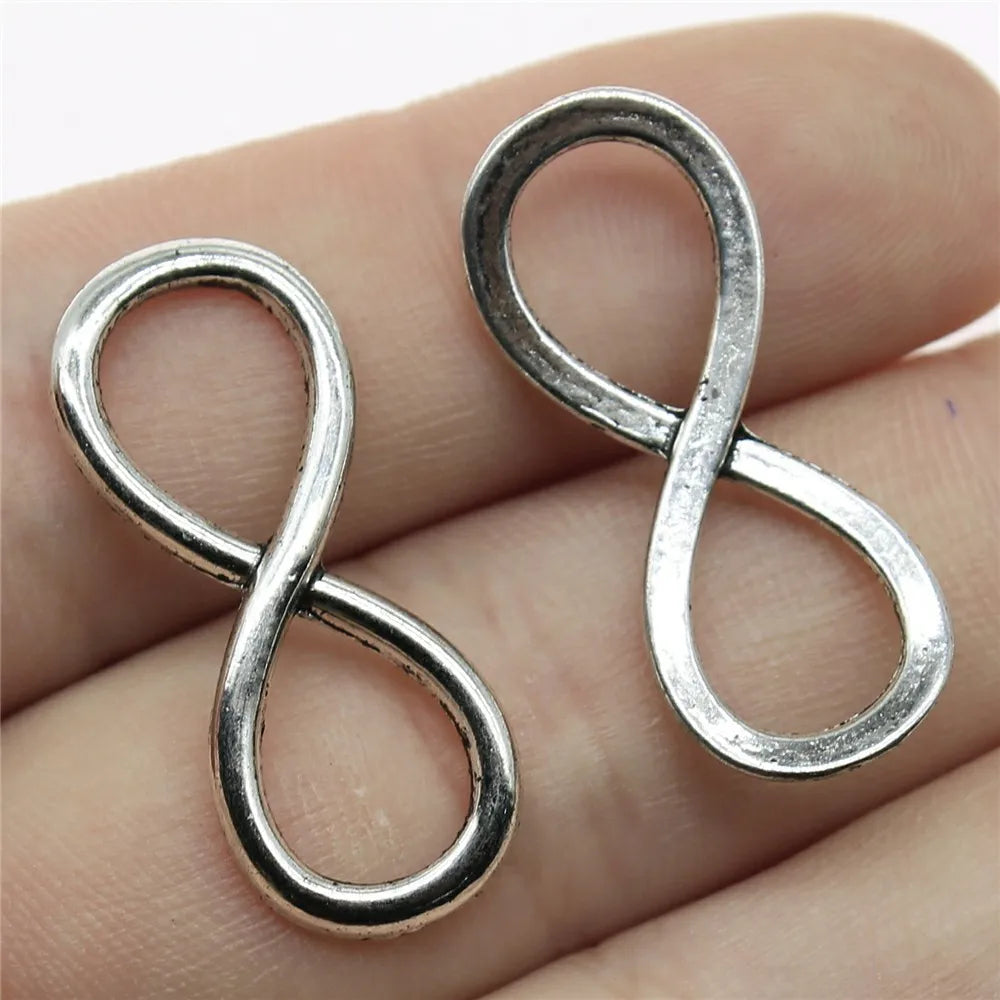 30x12mm 1.5g Multicolor Zinc Alloy Infinity Symbol Connector Charm for DIY Bracelet Jewelry Making