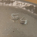 Light Luxury Copper Wide C-Shaped Hoop Earrings Smooth Minimalist Geometric Metal Jewelry For Women