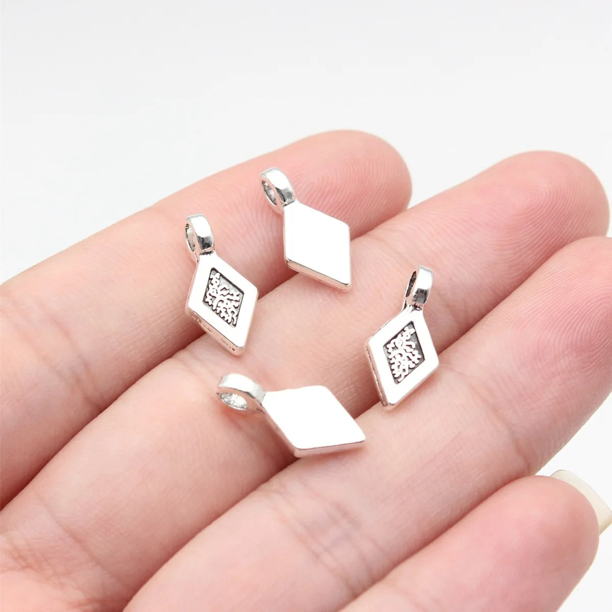 16x7.7mm 0.76g Multicolor Zinc Alloy Diamond Glue-On Pendant Bail Clasp for DIY Charm Jewelry