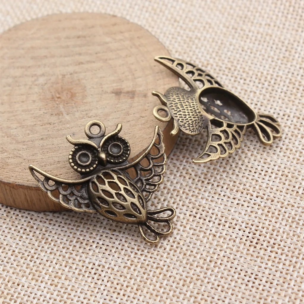 36x35mm 4.5g Multicolor Zinc Alloy Owl Cat Charm Pendant for Clothing Accessories and DIY Jewelry Making
