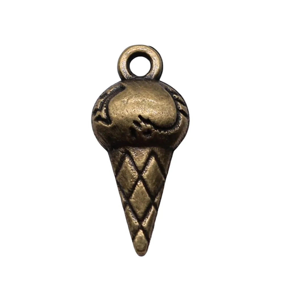 19x8x4mm 1g Multicolor Zinc Alloy Ice Cream Charm Pendant for DIY Bracelet Necklace Making