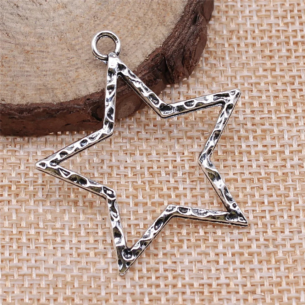 37x35mm 2.8g Multicolor Zinc Alloy Star Charm Pendant for DIY Necklace Bracelet Jewelry Making