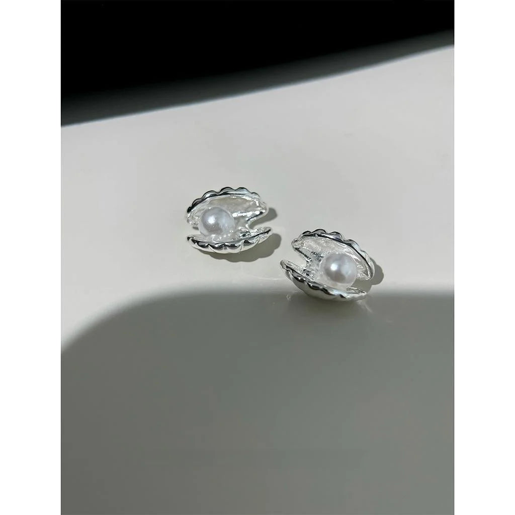 Style Shell Design Copper Stud Earrings For Women Daily Minimalist Jewelry