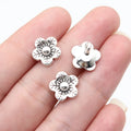 12x12mm 1.3g Antique Silver Zinc Alloy Flower Charm Pendant for DIY Necklace Bracelet Jewelry Making