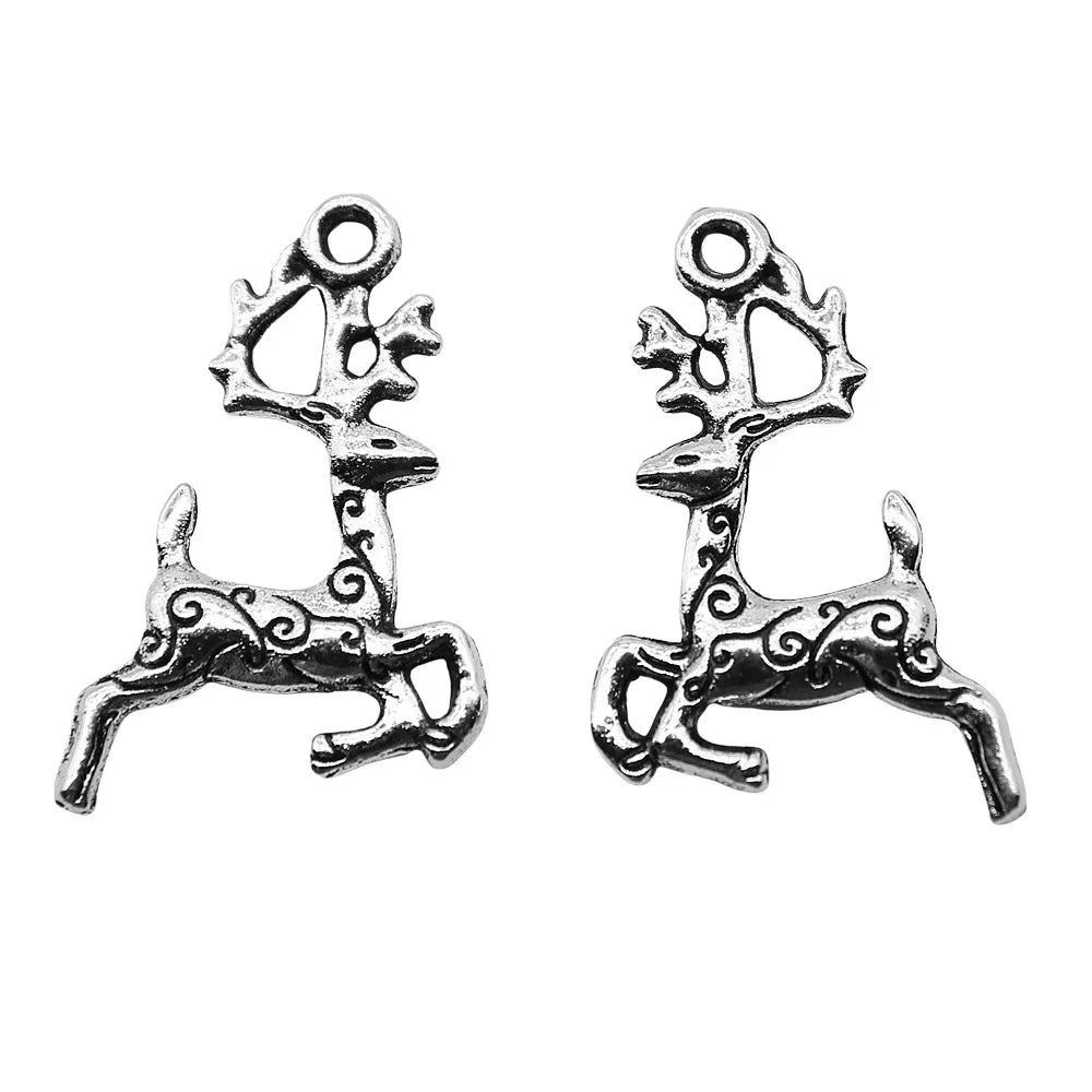 14x20mm 0.8g Multicolor Zinc Alloy Christmas Reindeer Charm Pendant for DIY Bracelet Necklace Making