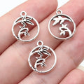 17x15mm 0.77g Antique Silver Zinc Alloy Bamboo Round Charm Pendant for Necklace Bracelet DIY Jewelry