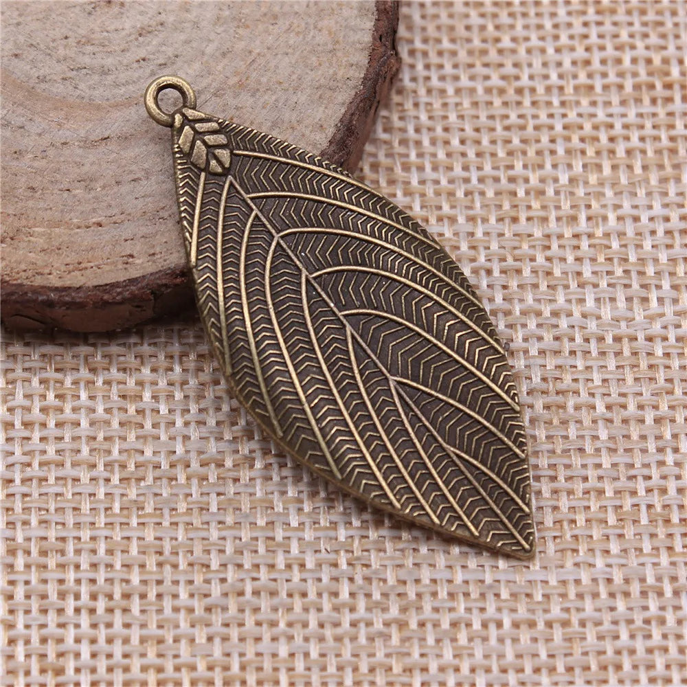 50x22mm 3.4g Multicolor Zinc Alloy Leaf Charm Pendant for DIY Necklace Bracelet Jewelry Making