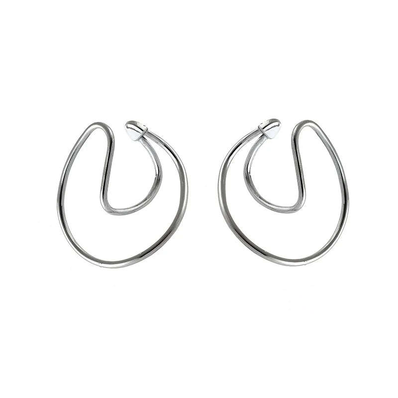 Elegant Alloy Horseshoe Hoop Ear Cuff Stud & Clip On No Piercing Statement Ear Bone Earrings