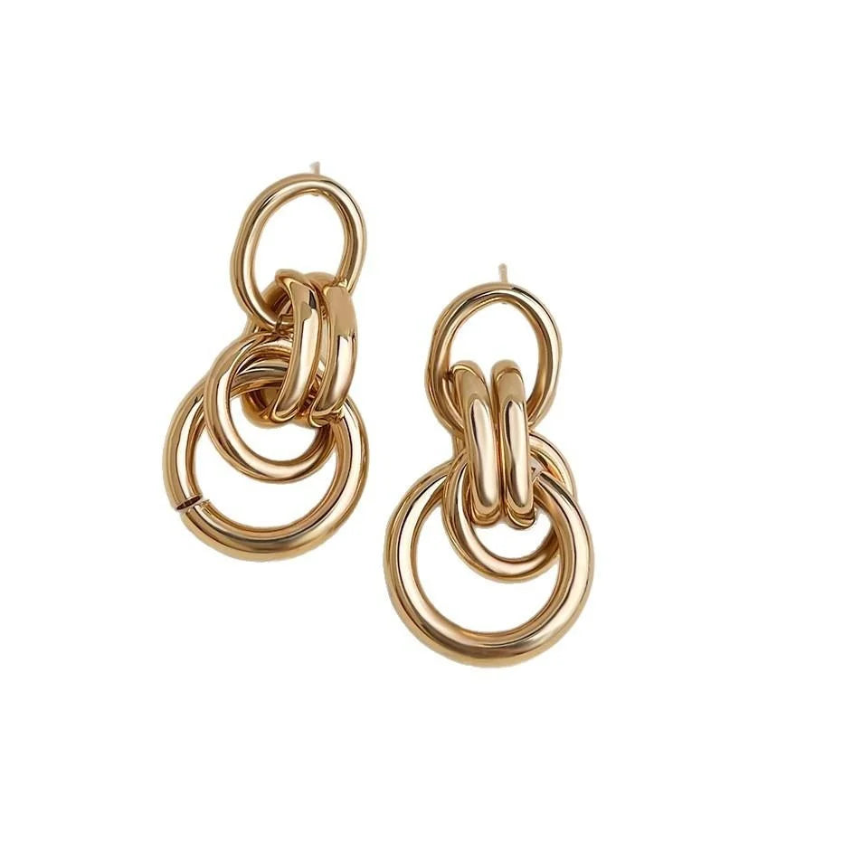 Fashion Alloy Geometric Rope Knot Long Tassel Drop Earrings For Women
