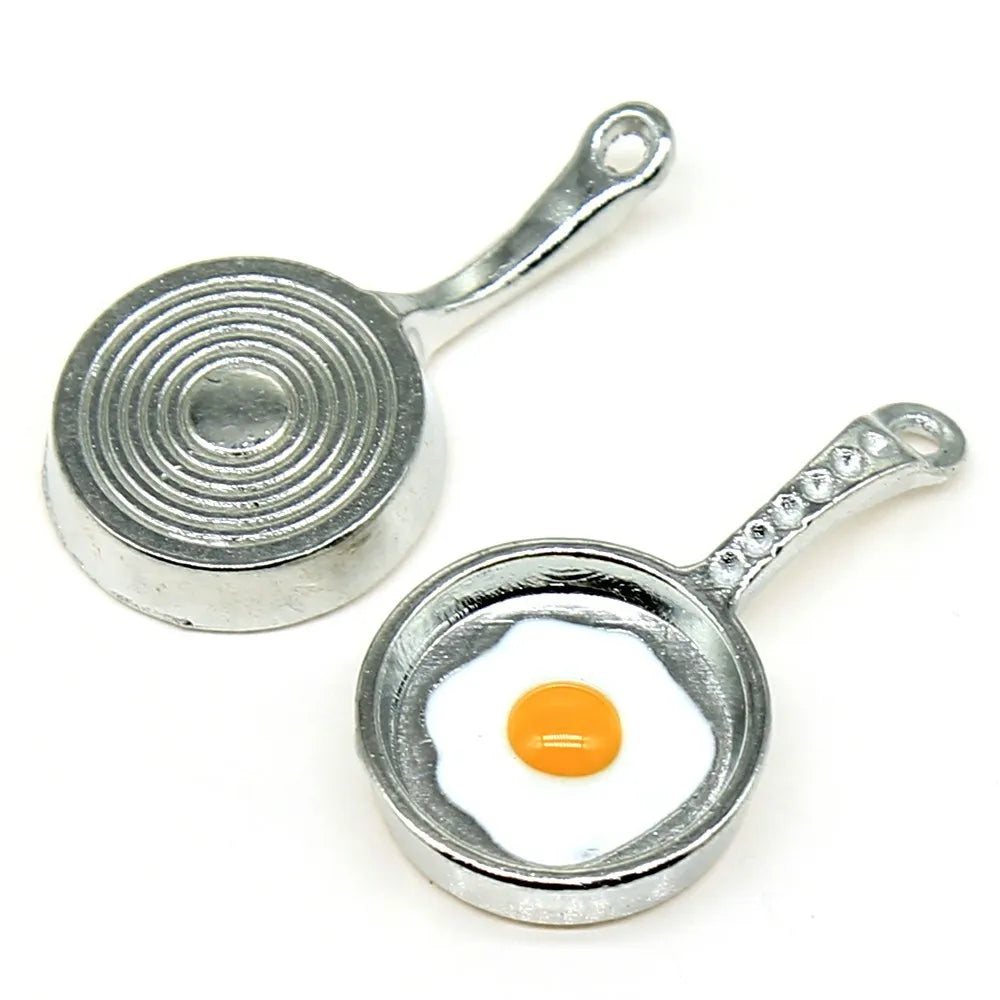 32x17mm 4.1g Zinc Alloy Fried Egg Charm Pendant for DIY Necklace Bracelet Jewelry Accessories