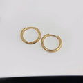 Vintage Minimalist Copper Round Hoop Stud Earrings Smooth Metal Geometric Everyday Jewelry