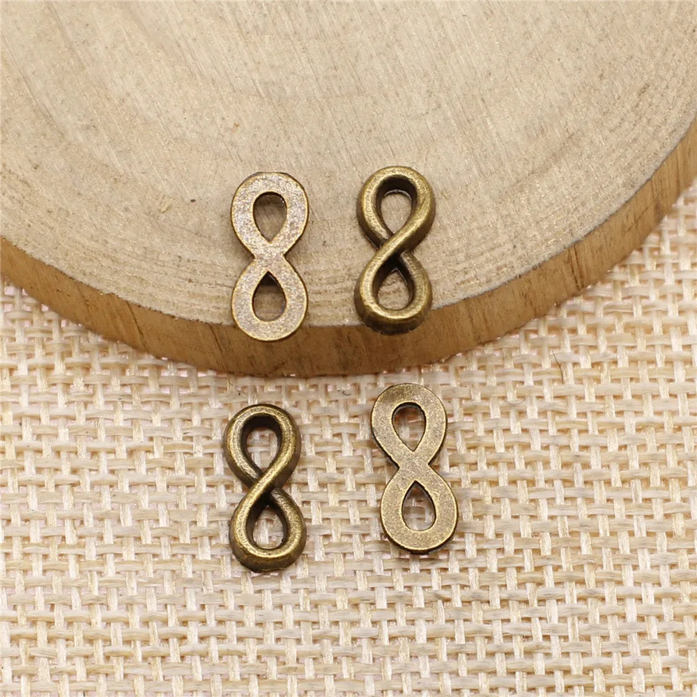 12x5mm 0.5g Multicolor Zinc Alloy Small Infinity Symbol Connector Charm for DIY Jewelry Making