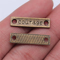 24x6mm 1.2g Multicolor Zinc Alloy Courage Word Connector Charm for DIY Bracelet Jewelry Making