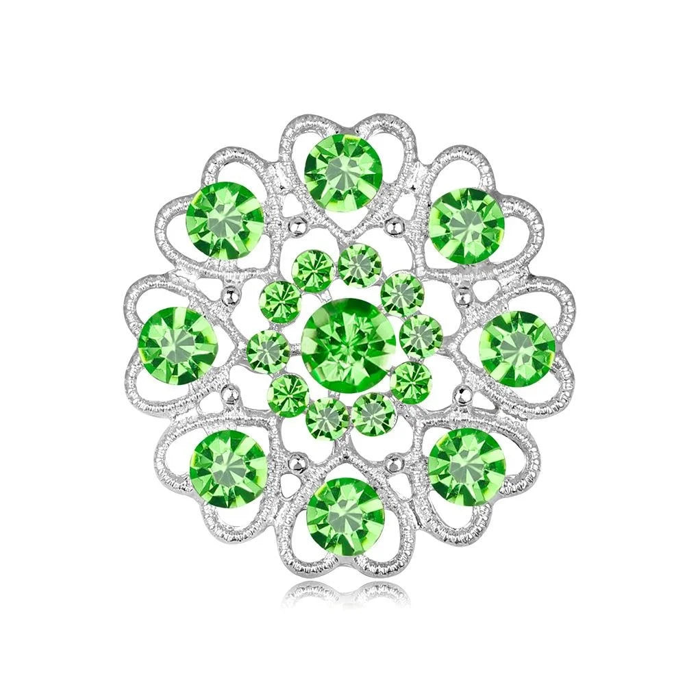 Elegant Hollow Heart Flower Rhinestone Alloy Brooch, Sparkling Lapel Pin Corsage Suit Accessory Gift