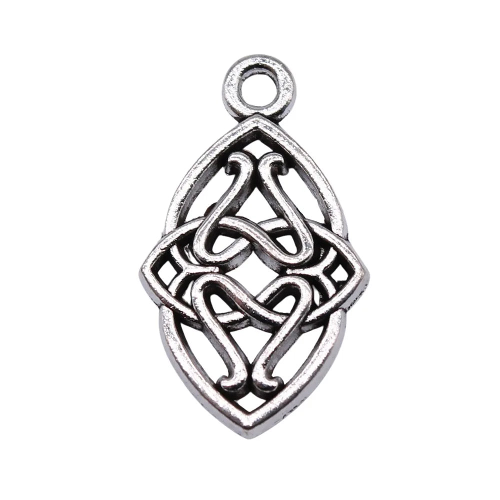 25x14mm 1.38g Multicolor Zinc Alloy Celtic Knot Charm Pendant for DIY Necklace Bracelet Making