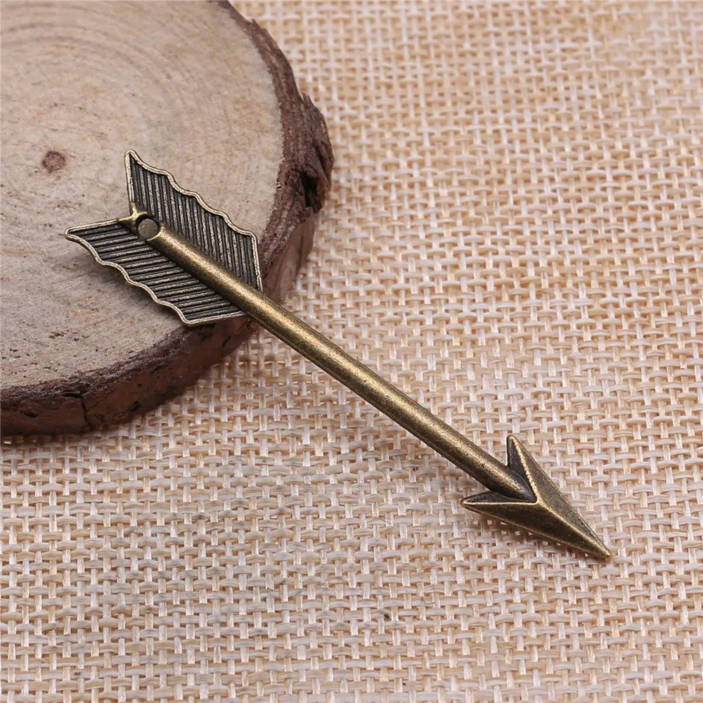 63mm 3.7g Multicolor Zinc Alloy Bow and Arrow Charm Pendant for DIY Bracelet Necklace Making