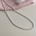 Rose Gold Plated Glass Pearl Geometric Round Necklace For Women Vacation Style