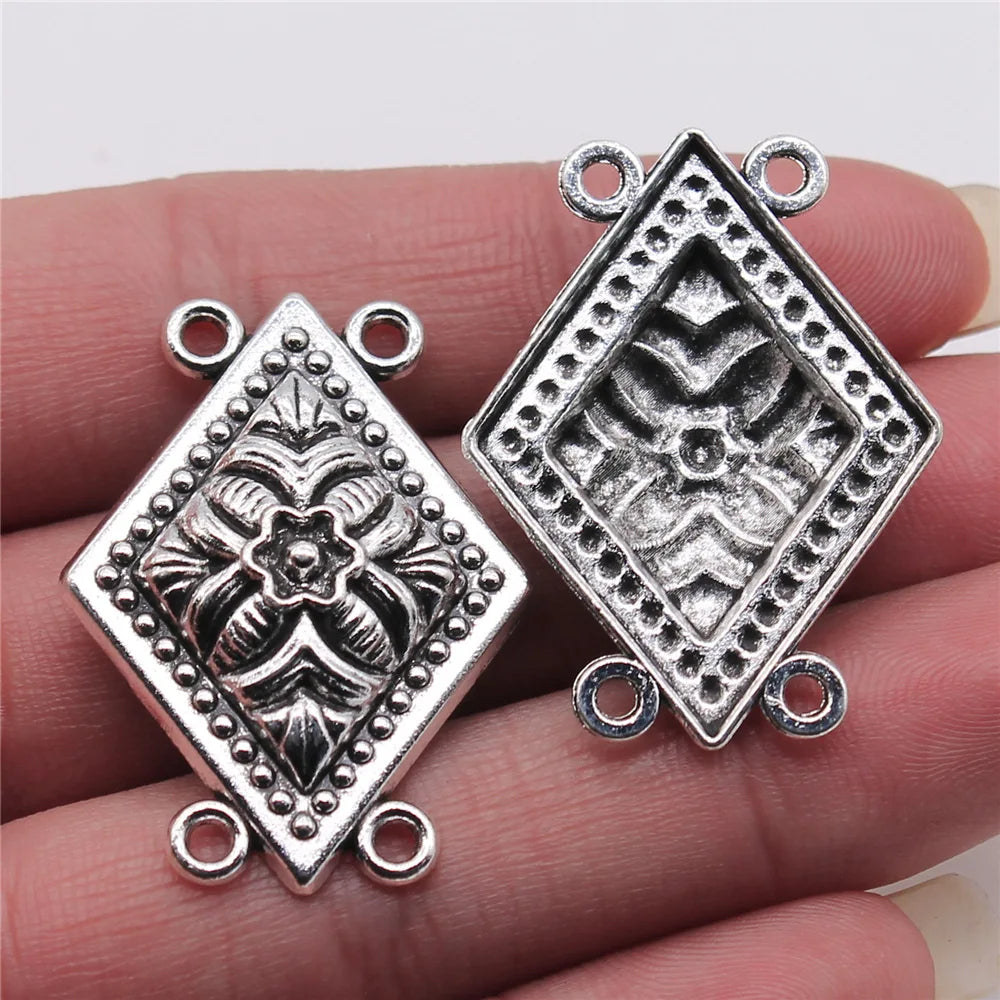 27x37mm 3.4g Multicolor Zinc Alloy Four Hole Body Chain Connector Charm for Handmade Jewelry Making