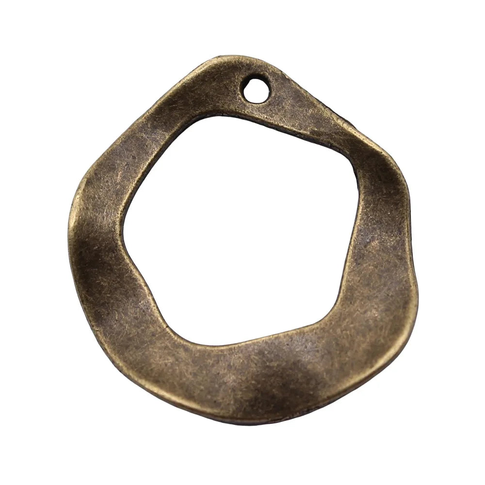 24x25mm 1.6g Multicolor Zinc Alloy Irregular Ring Earring Charms Pendants for DIY Earrings Jewelry Making