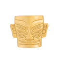 Vintage Gold Tone Alloy Tribal Mask Brooch, Smooth Face Party Lapel Pin For Suit Accessory Gift