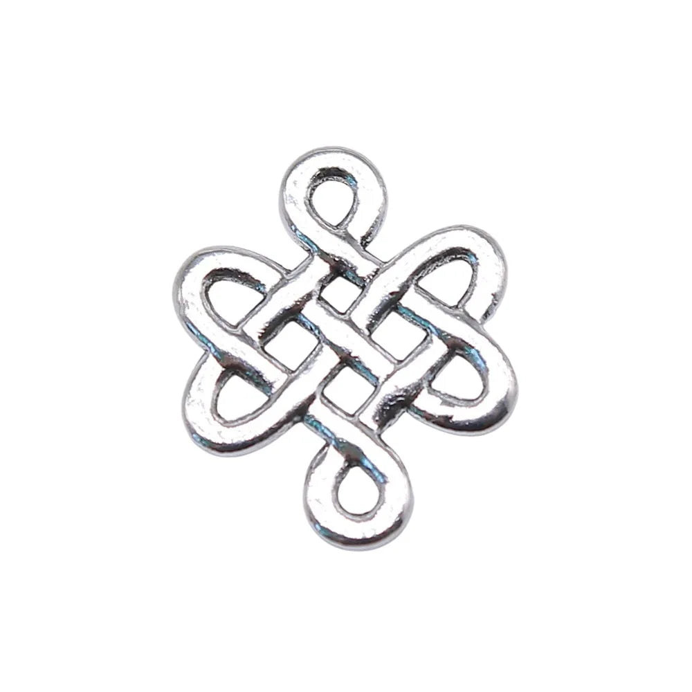 17x14mm 0.8g Multicolor Zinc Alloy Chinese Knot Connector Charm for DIY Bracelet Jewelry Making