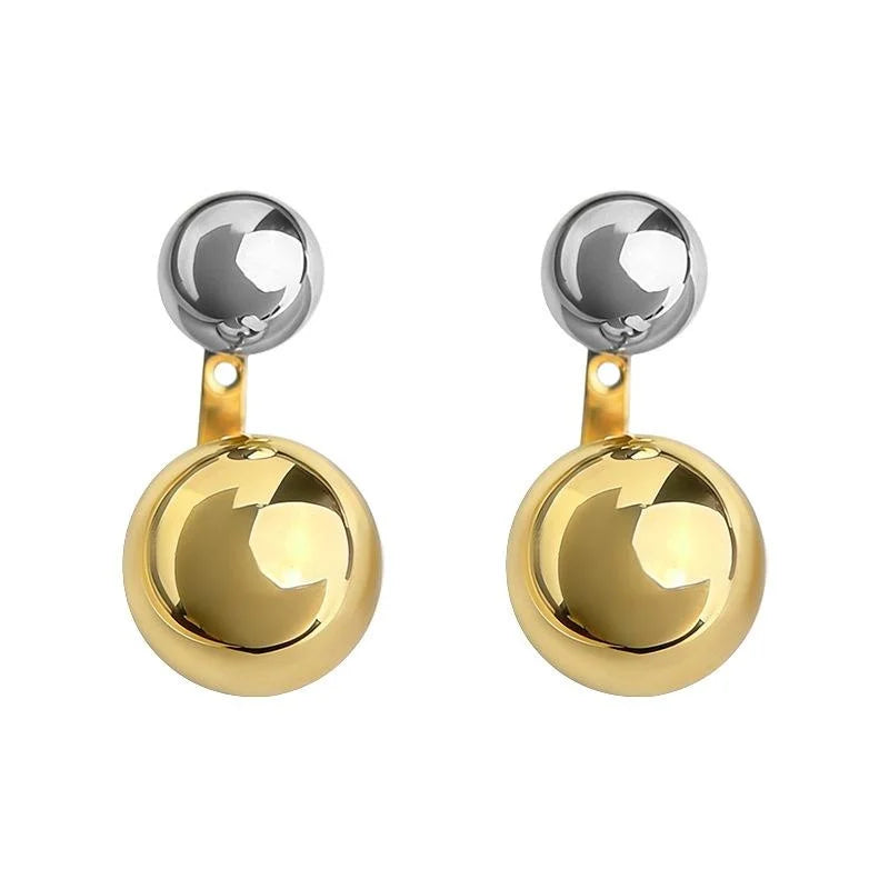 Convertible Two Tone Eco-Friendly Copper Geometric Round Bean Drop Earrings