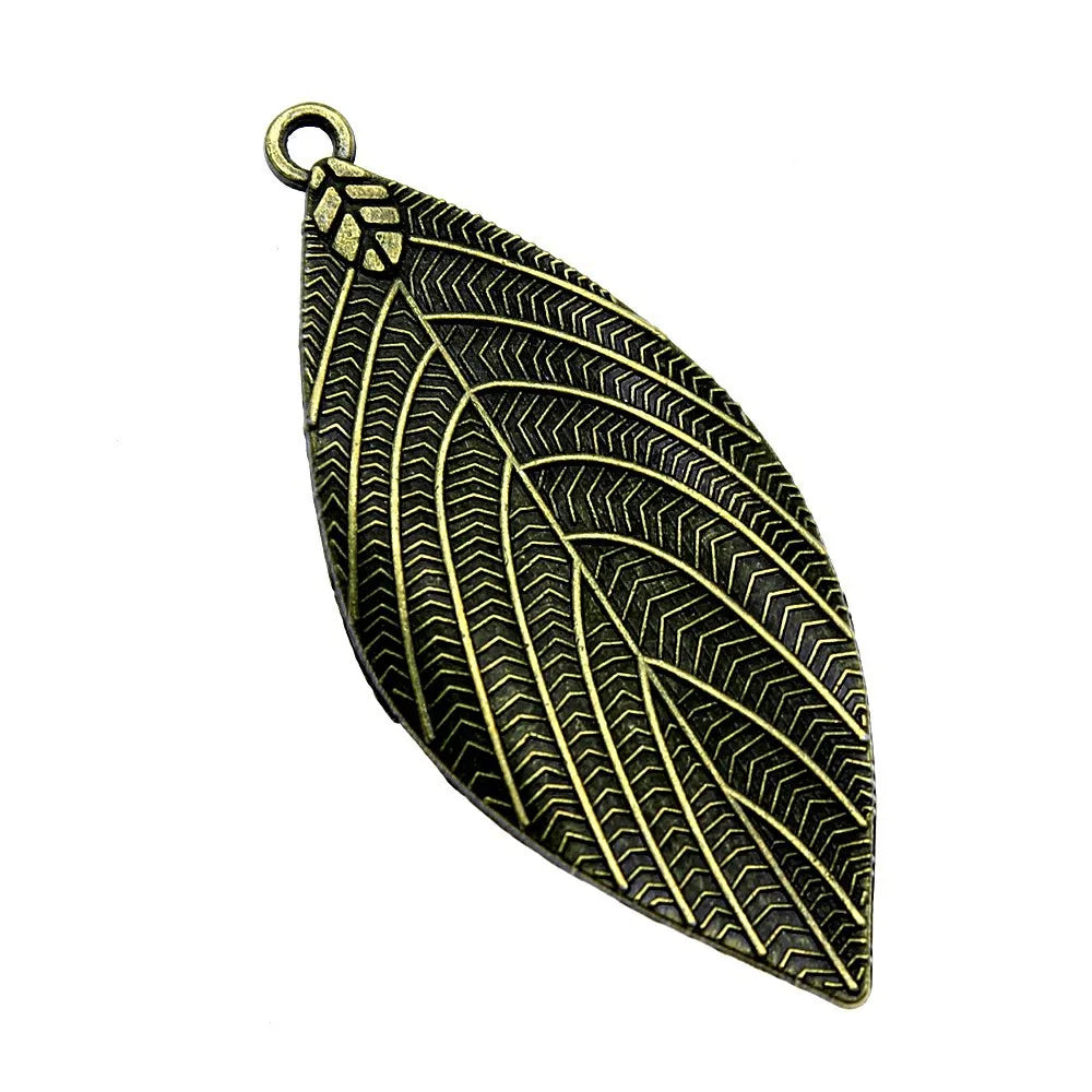 50x22mm 3.4g Multicolor Zinc Alloy Leaf Charm Pendant for DIY Necklace Bracelet Jewelry Making