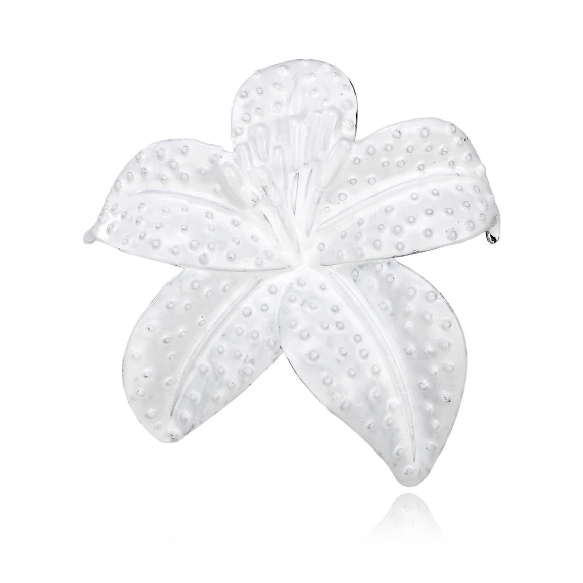Elegant White Enamel Flower Brooch With Rhinestone Dew, Women's Lapel Pin Corsage Suit Accessory Gift
