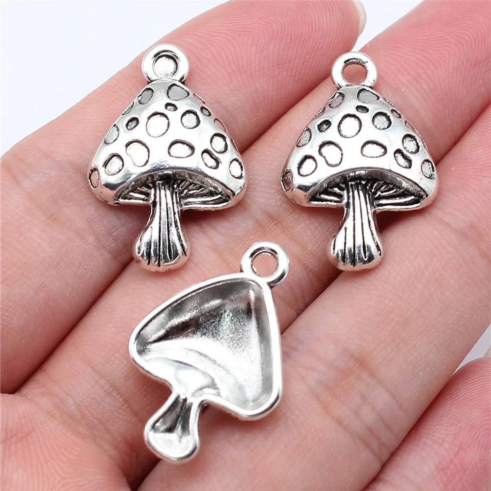 28x18mm 2.8g Multicolor Zinc Alloy Mushroom Charm Pendant for DIY Bracelet Necklace Jewelry Making