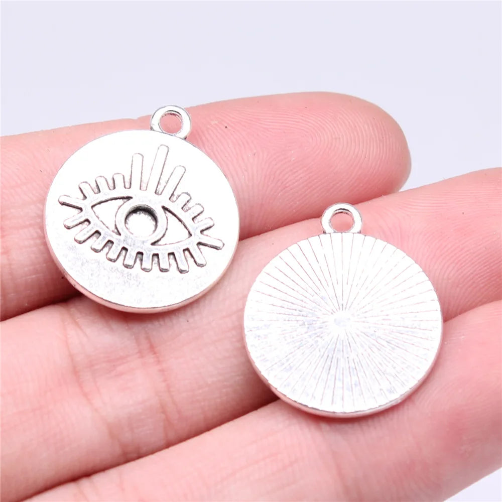 23x20mm 3.2g Multicolor Zinc Alloy Eye Charm Pendant for DIY Earring Bracelet Necklace Jewelry Making