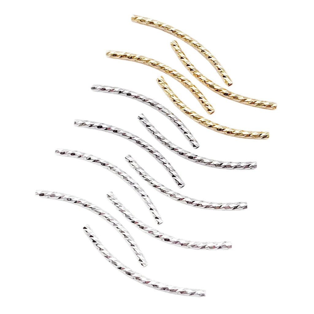 Copper Alloy 18K Gold Plated Twisted Faceted Bead Connector Tube for Necklace Bracelet Making