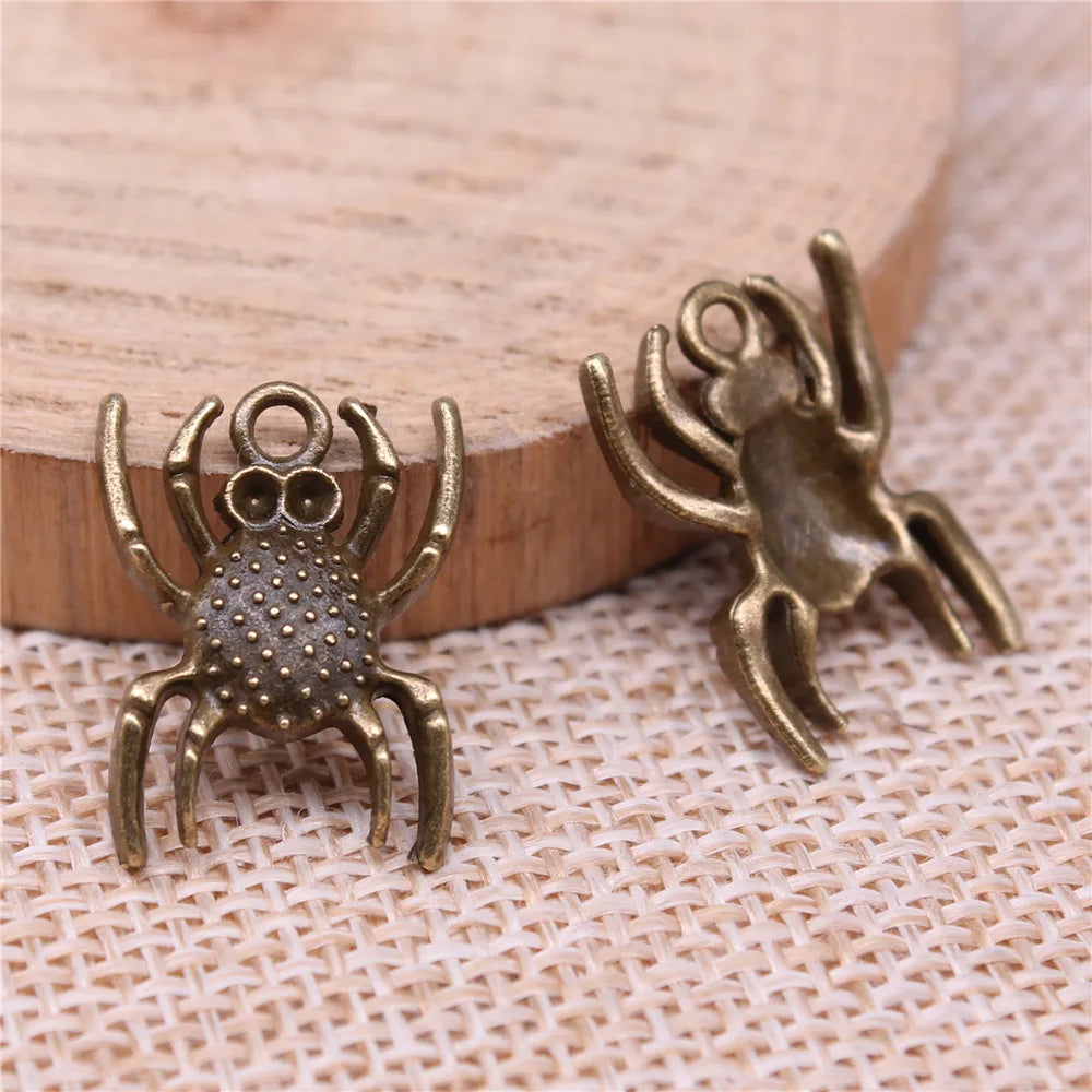 19x14mm 1.35g Multicolor Zinc Alloy Spider Charm Pendant for DIY Necklace Bracelet Jewelry Making
