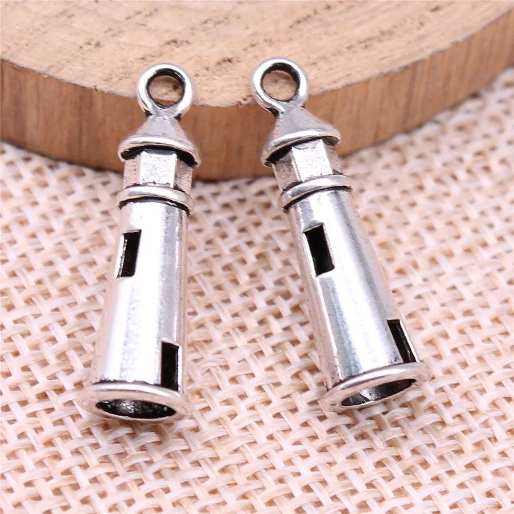 25x8mm 1.5g Multicolor Zinc Alloy Lighthouse Charm Pendant for DIY Nautical Jewelry Making