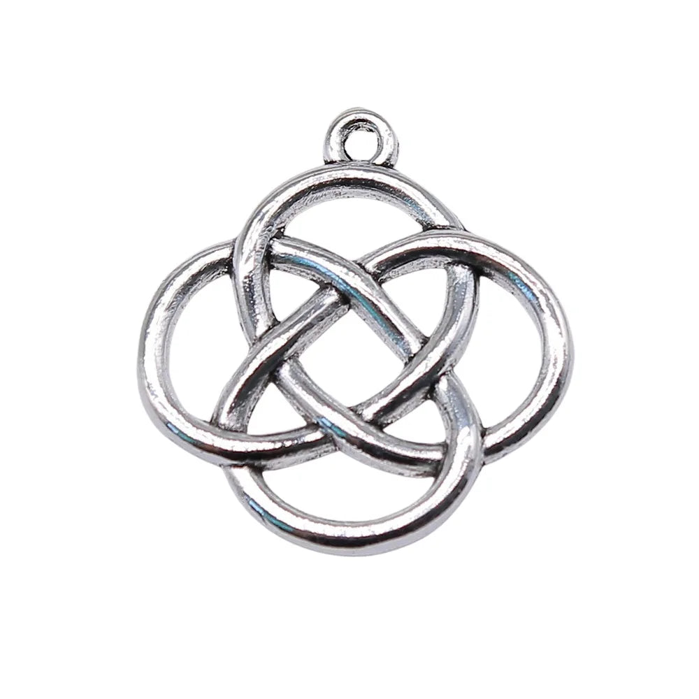 22x20mm 1.5g Multicolor Zinc Alloy Chinese Knot Charm Pendant for DIY Necklace Bracelet Making
