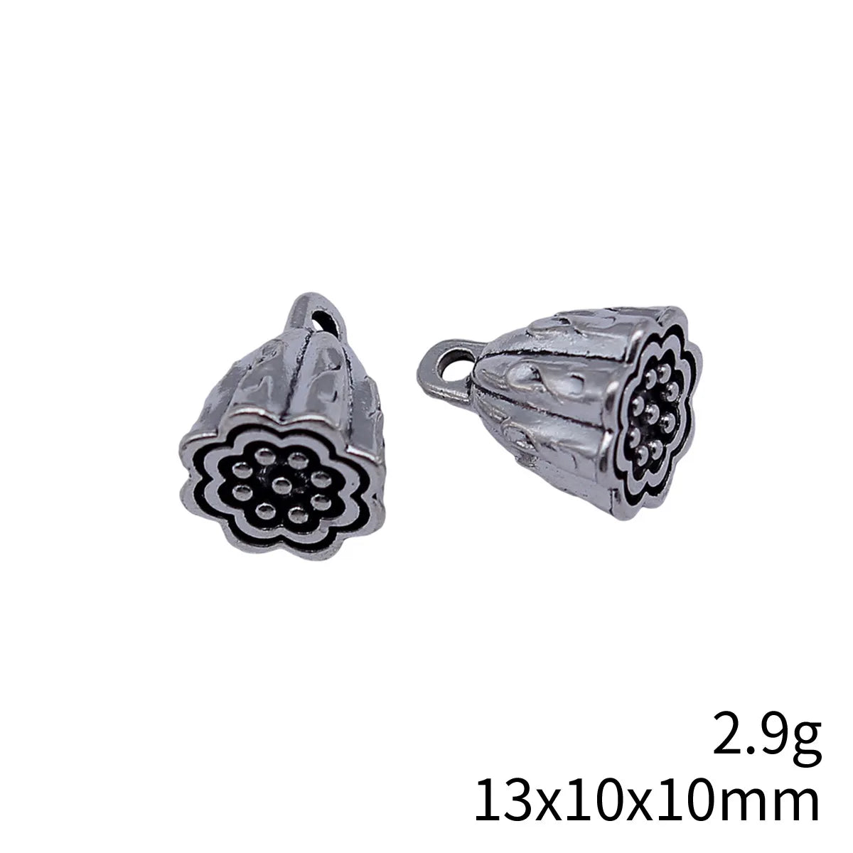 13x10x10mm 2.9g Antique Silver Zinc Alloy 3D Lotus Seed Pod Charm Pendant for DIY Necklace Jewelry