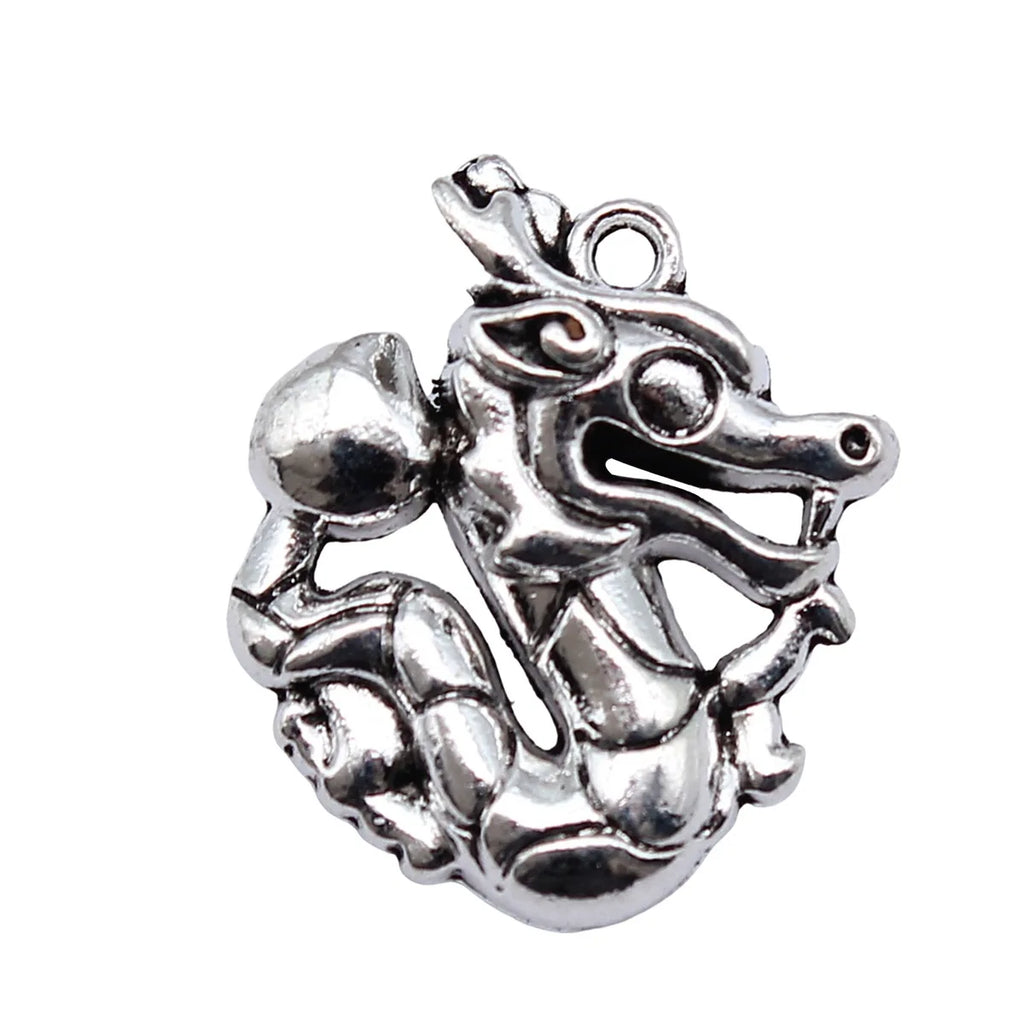 21x18x7mm 4.3g Antique Silver Zinc Alloy Flying Dragon Charm Pendant for DIY Necklace Bracelet Jewelry