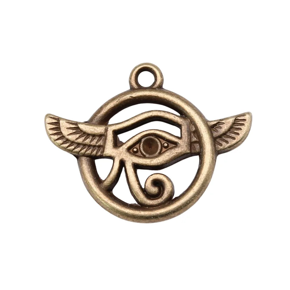 25x19mm 2.6g Multicolor Zinc Alloy Horus Eye Charm Pendant for DIY Jewelry Making and Accessories