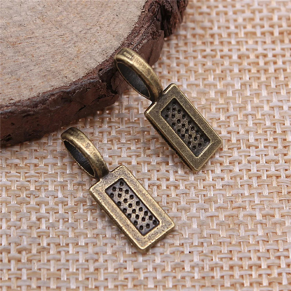 21x6.7mm 0.8g Multicolor Zinc Alloy Square Pendant Bail Connector Charm for DIY Jewelry Making