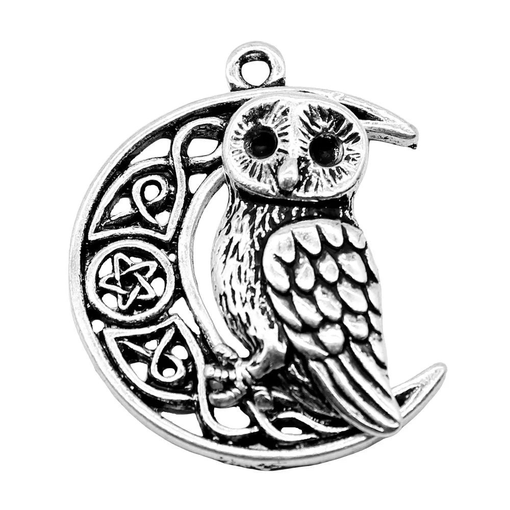 26x33mm 4.9g Multicolor Zinc Alloy Viking Owl Cat Charm Pendant for DIY Necklace Bracelet Jewelry Making