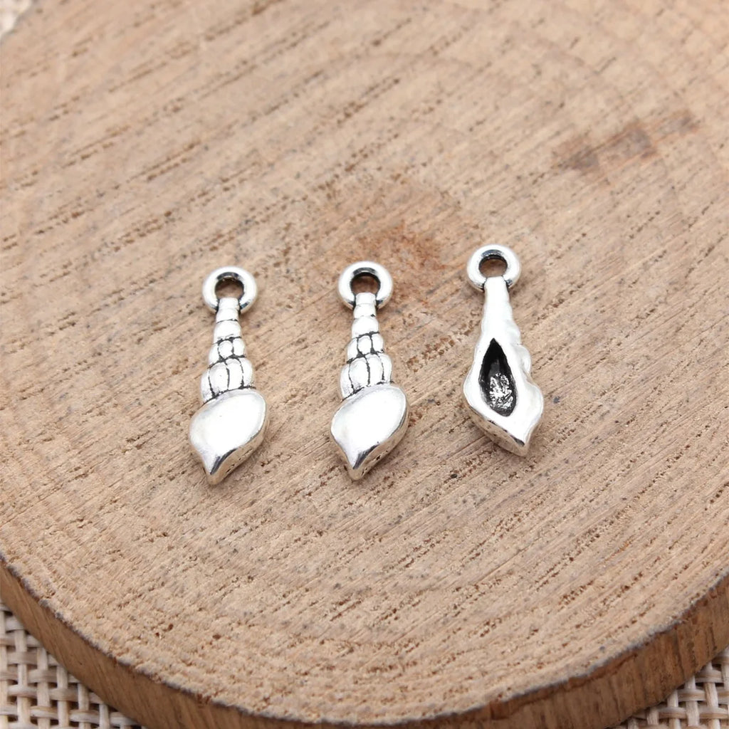 16x5.2mm 0.55g Multicolor Zinc Alloy Conch Shell Charm Pendant for Earring Necklace Bracelet DIY