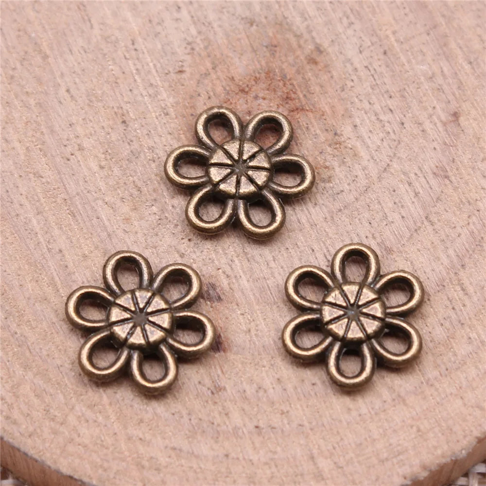 10mm 0.5g Multi Color Zinc Alloy Small Flower Connector Charm for DIY Bracelet Necklace Making