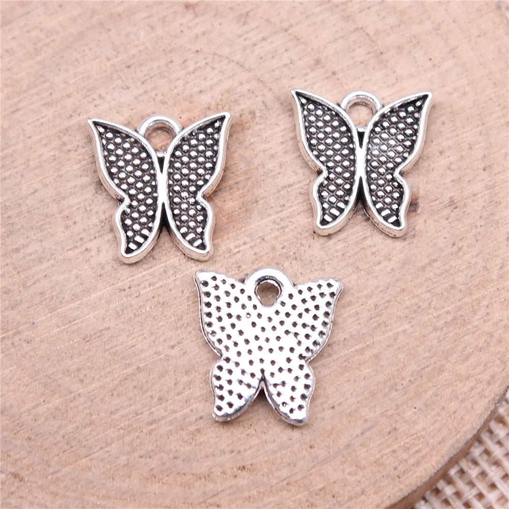 13x12mm 0.8g Multicolor Zinc Alloy Butterfly Charm Pendant for DIY Necklace Bracelet Jewelry Making