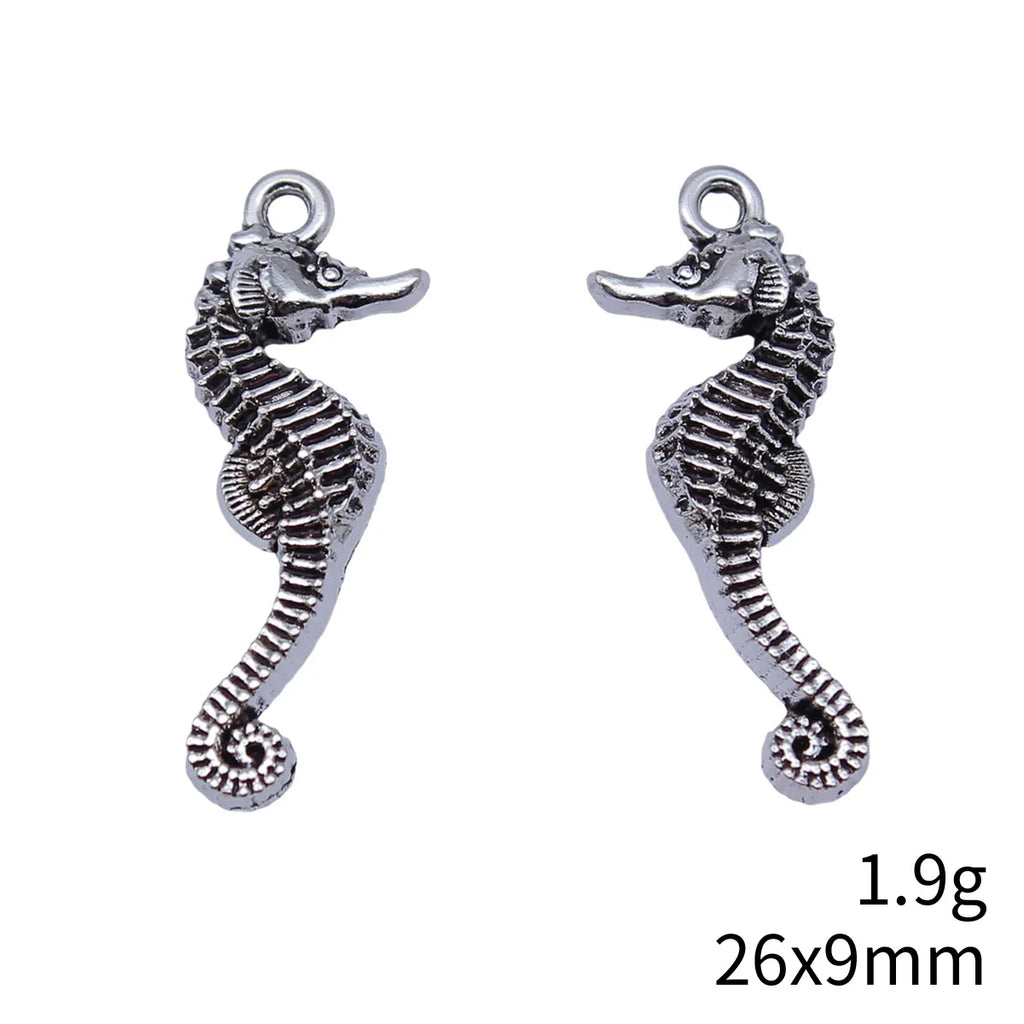 26x9mm 1.9g Antique Silver Finish Zinc Alloy Seahorse Charm Pendant for Bracelet Necklace DIY