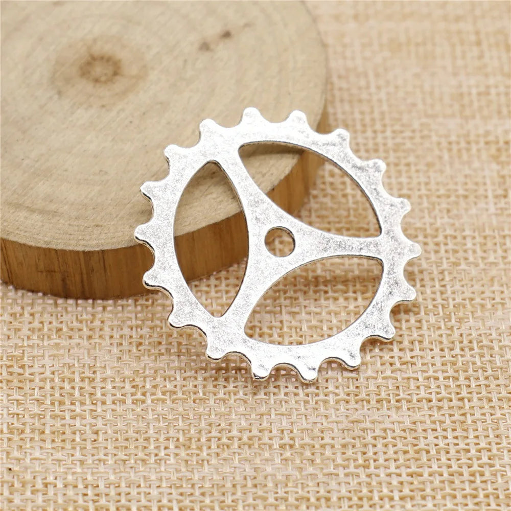 40mm 4.3g Multicolor Zinc Alloy Gear Charm Pendant for DIY Jewelry and Clothing Accessories
