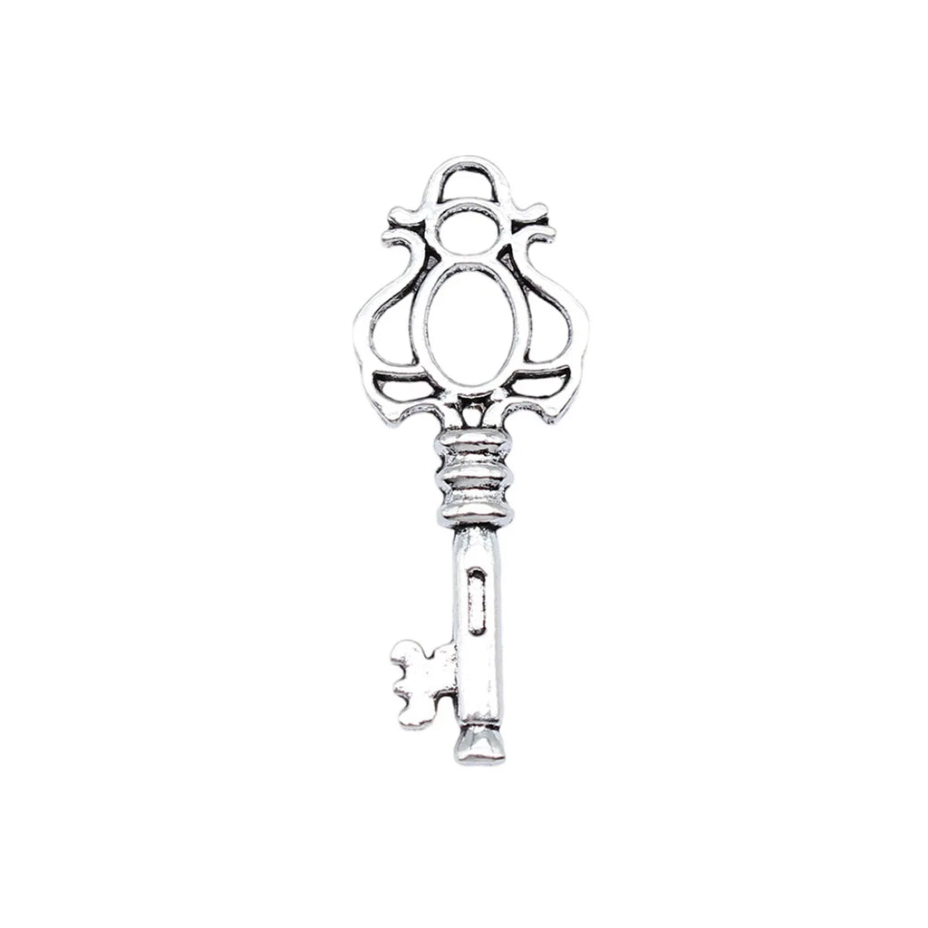45x17mm 3.3g Antique Silver Tone Zinc Alloy Key Charm Pendant for Necklace Bracelet DIY Jewelry